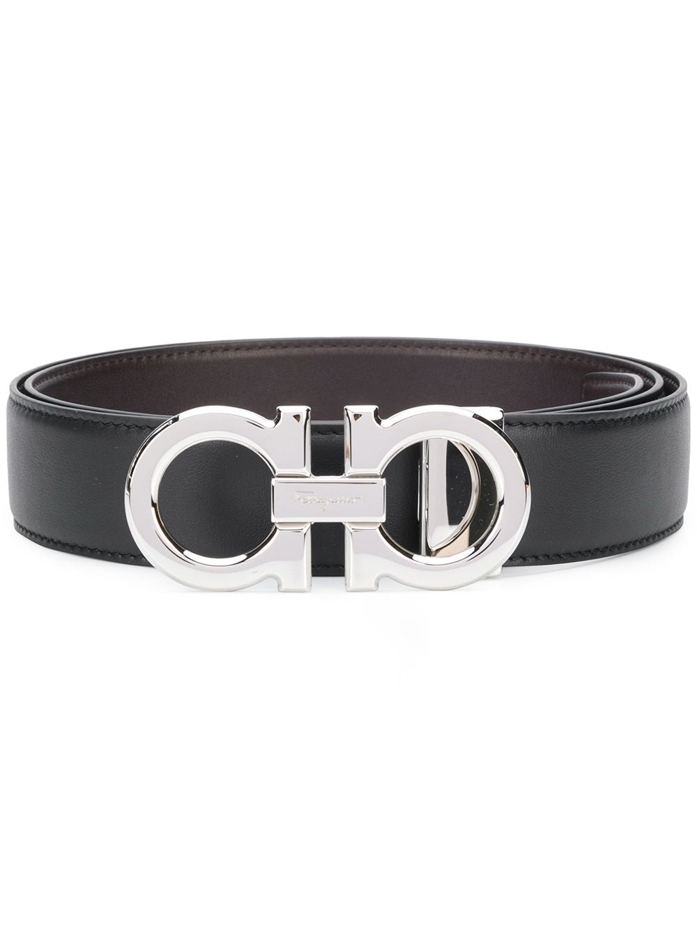 Ferragamo Men Polished Finish Gancini Reversible Belt by Luosophy