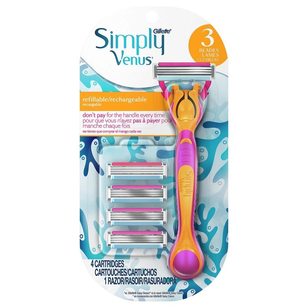 Gillette Simply Venus Razor Set, 3 Blades, Refillable by Pasteur Pharmacy