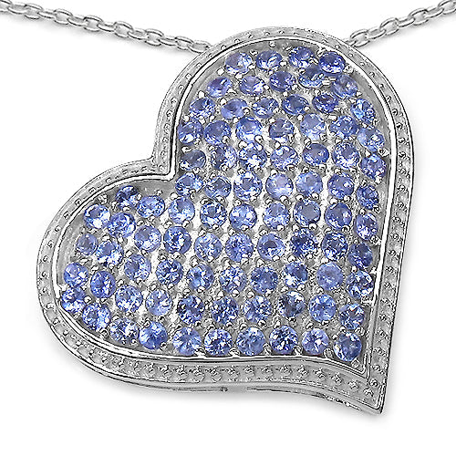 2.98 Carat Genuine Tanzanite .925 Sterling Silver Pendant by Bids.com