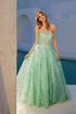 Juliet JT2547S Strapless Sweetheart A-Line Mint Gown by DiscountDressShop