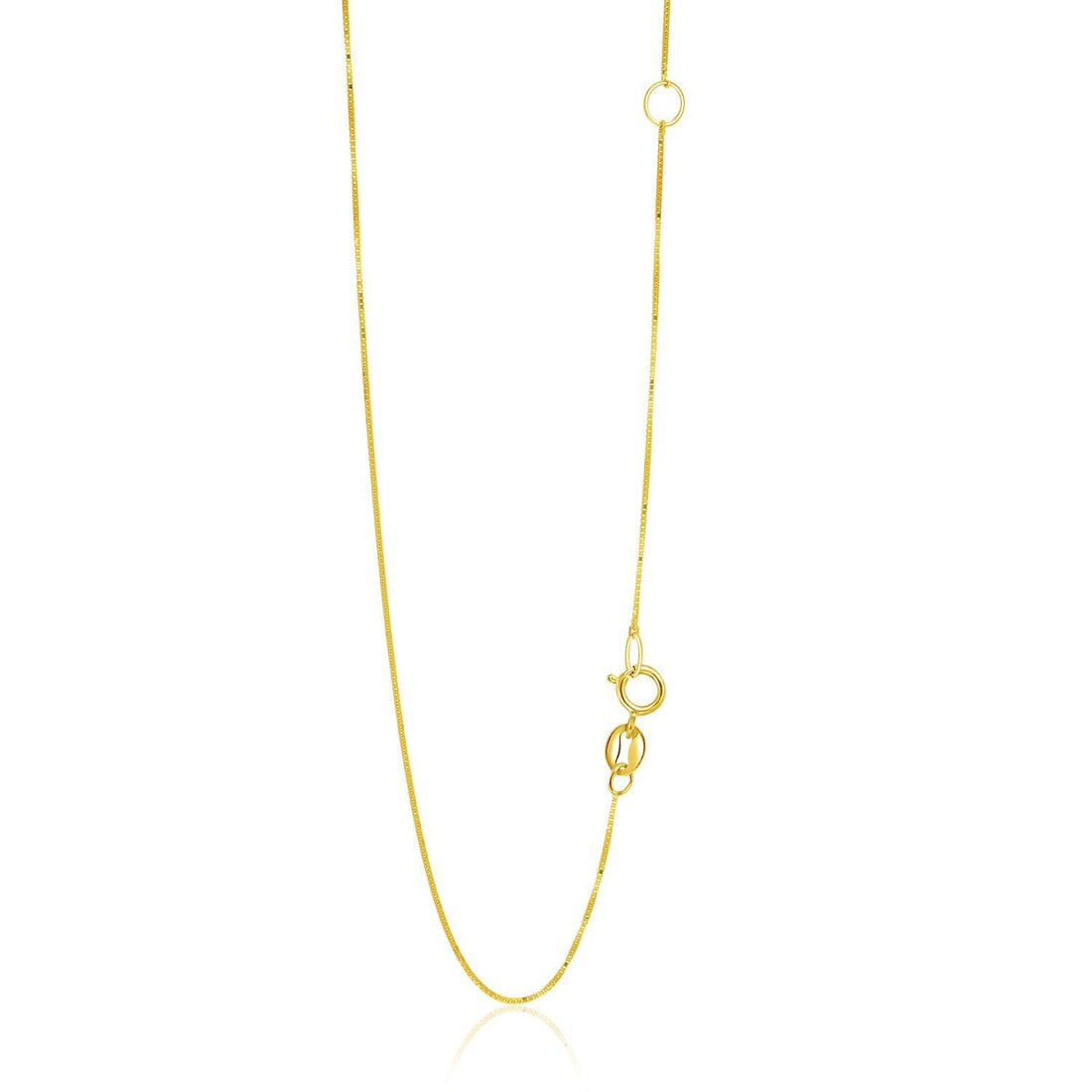 14k Yellow Gold Adjustable Box Chain 0.6mm  DestGlow