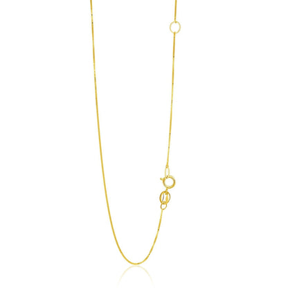 14k Yellow Gold Adjustable Box Chain 0.6mm  DestGlow