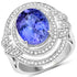14K White Gold 6.83 Carat Genuine Tanzanite and White Diamond Ring by Bids.com