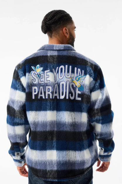 Jordan Craig See You In Paradise Sherpa Jacket - Blue by Denim Exchange