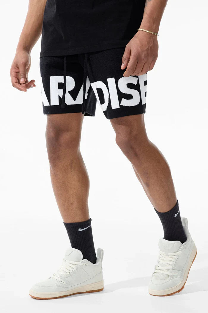 Jordan Craig Paradise Retro Knit Shorts - Black by Denim Exchange