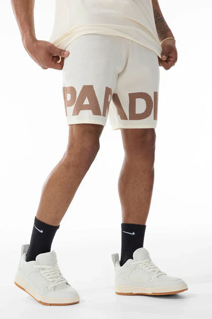 Jordan Craig Paradise Retro Knit Shorts - Cream by Denim Exchange