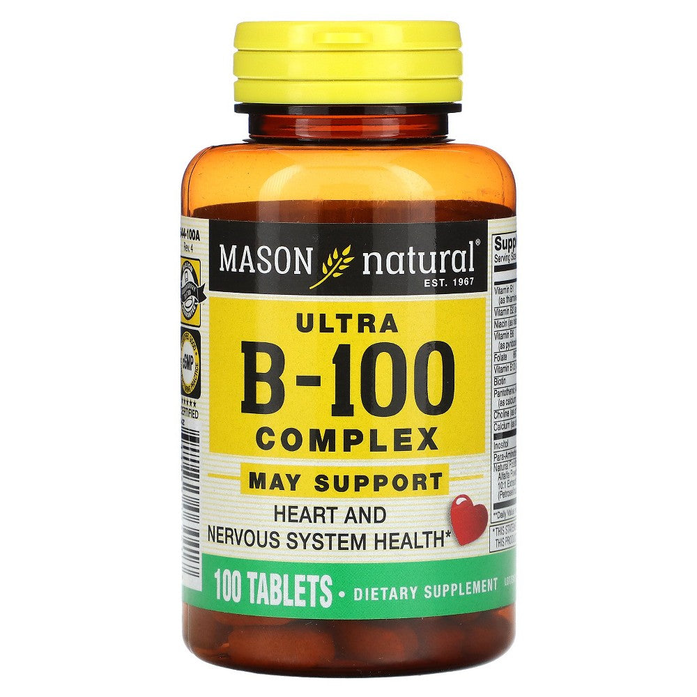 Mason Natural Ultra B-100 Complex, 100 Tablets by Pasteur Pharmacy