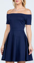 CLEARANCE - La Scala 25795 Off the Shoulder Short Sleeve Skater Dress (Size M) by DiscountDressShop