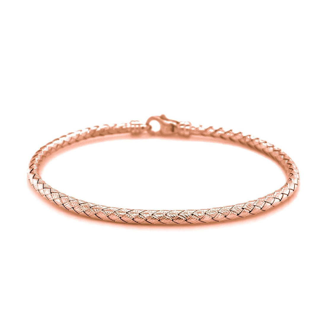 14k Rose Gold Fancy Weave Motif Bangle  DestGlow