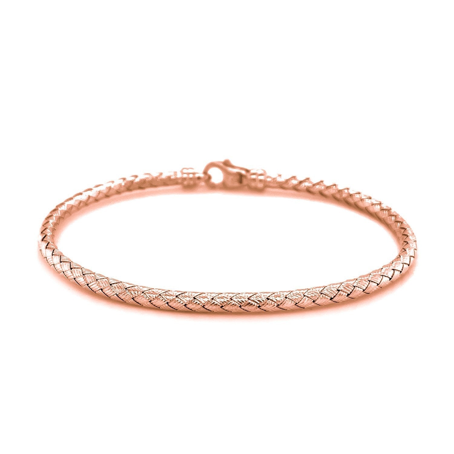 14k Rose Gold Fancy Weave Motif Bangle  DestGlow