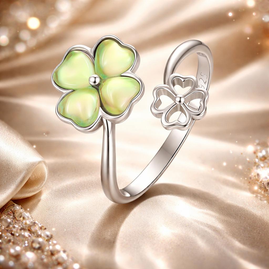 925 Sterling Silver Transparent Glass Ring for Women  DestGlow