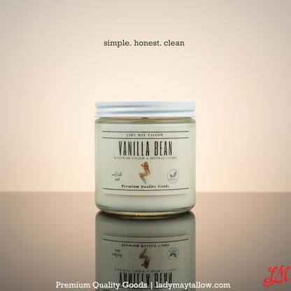 Lady May Tallow "Classic" Tallow &amp; Beeswax Candle 16oz | 7 Natural Scents | Non-Toxic Clean Burning by Lady May Tallow