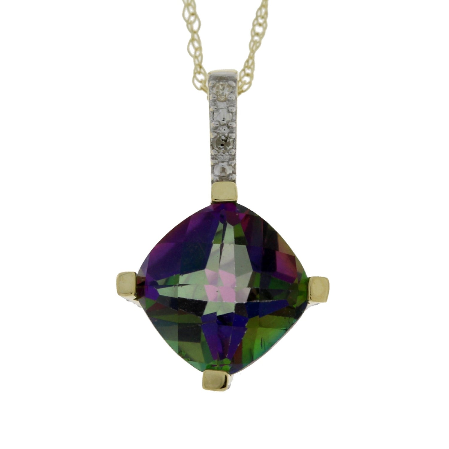 Treated Topaz Diamond Fashion Pendants 10KT Yellow Gold by Bids.com