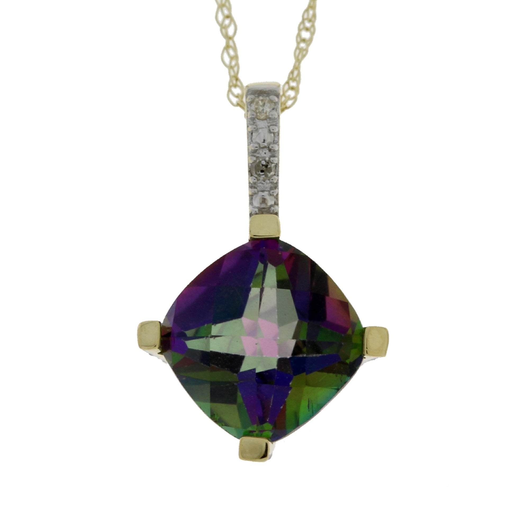 Treated Topaz Diamond Fashion Pendants 10KT Yellow Gold by Bids.com