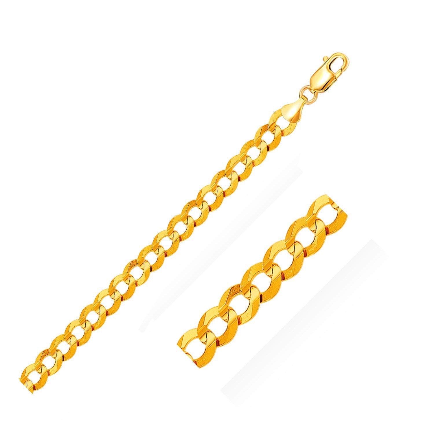 14k Yellow Gold Solid Curb Bracelet 10.0mm by Bids.com