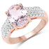 14K Rose Gold Plated 3.27 Carat Genuine Kunzite Oval and White Zircon .925 Sterling Silver Ring Ring by Bids.com