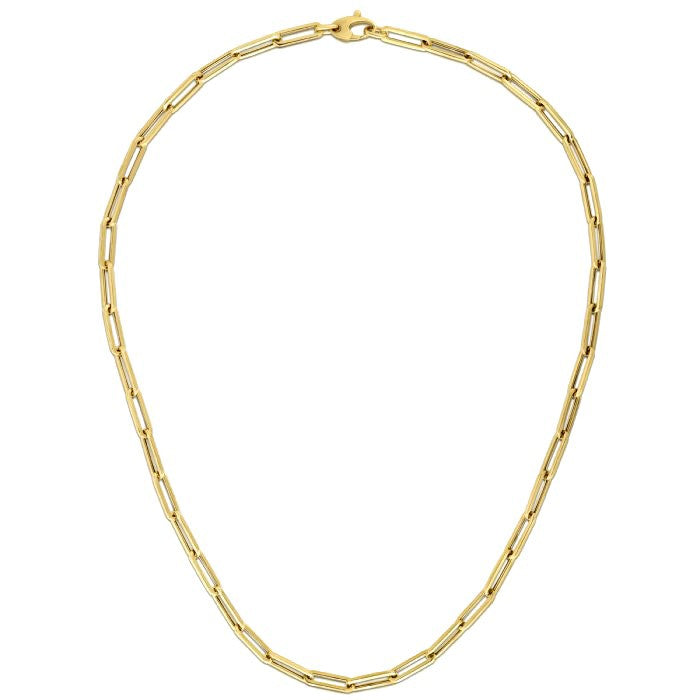 14K Yellow Gold Bold Paperclip Chain (4.2 mm) by Bids.com