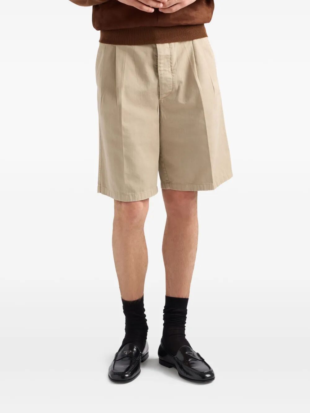 Prada Men Vintage-Effect Cotton Bermudas by Luosophy
