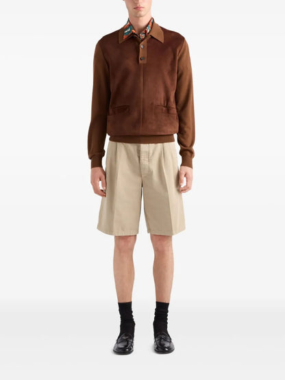 Prada Men Vintage-Effect Cotton Bermudas by Luosophy