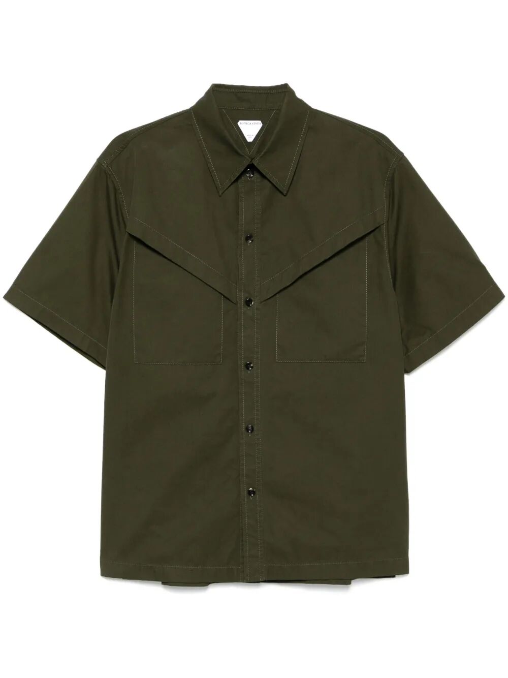 Bottega Veneta Men Light Cotton Twill Short Sleeved Shirt by Luosophy