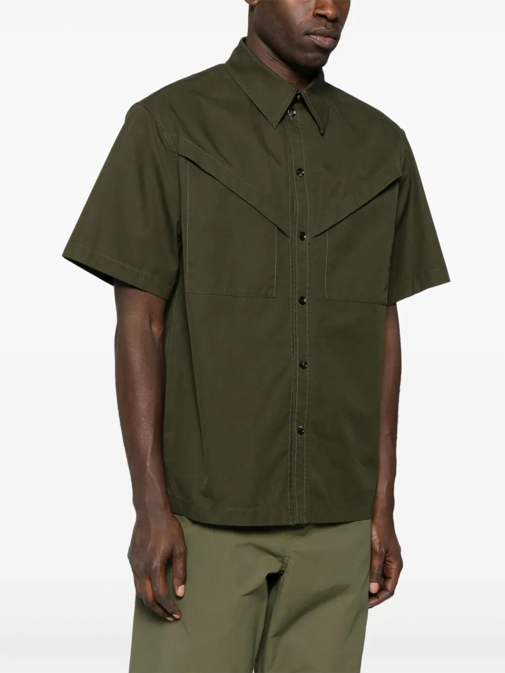 Bottega Veneta Men Light Cotton Twill Short Sleeved Shirt by Luosophy