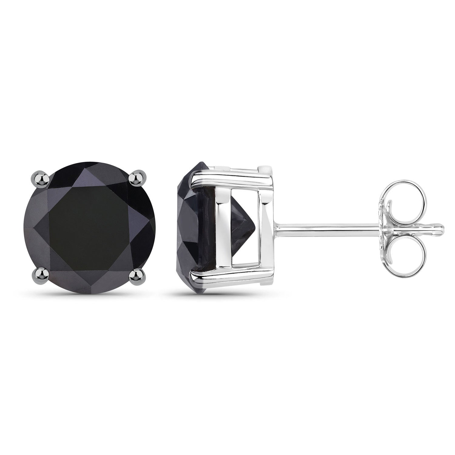 3.08 Carat Genuine Black Diamond 14K White Gold Earrings  DestGlow