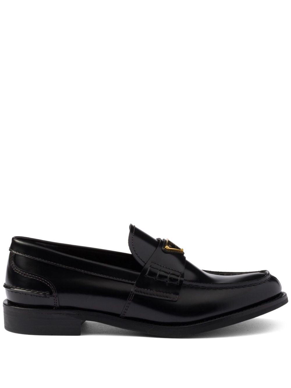 Prada Women Brushed Leather Loafers With Leather Band by Luosophy