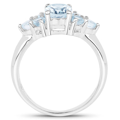 2.32 Carat Genuine Blue Topaz .925 Sterling Silver Ring  DestGlow