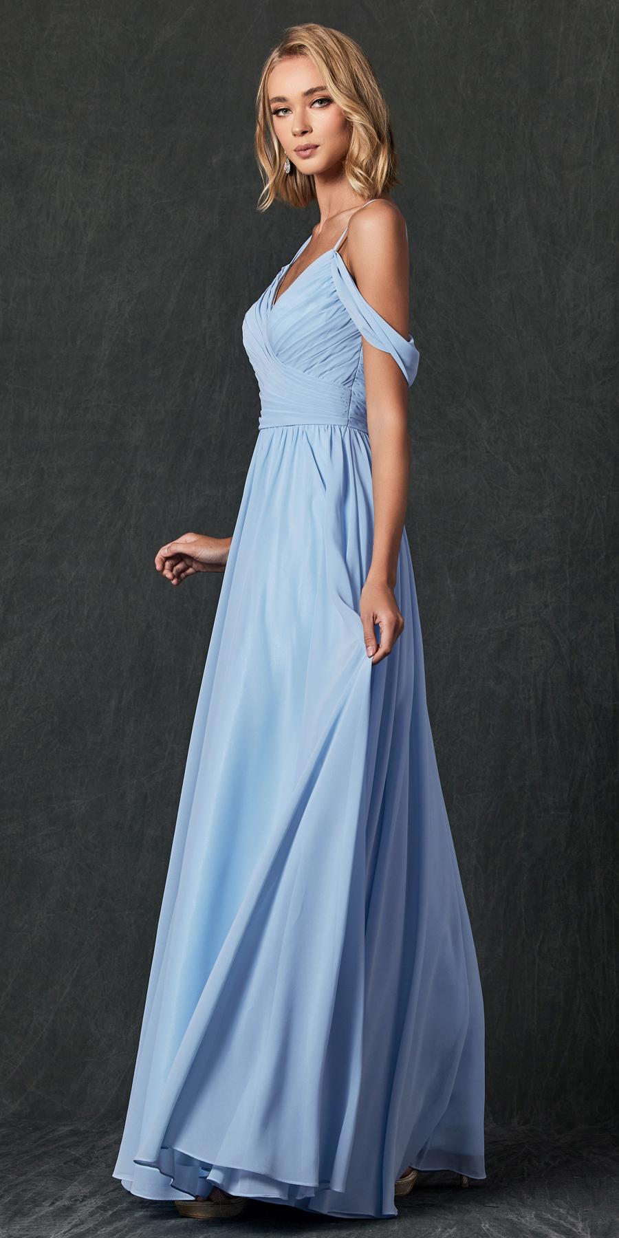 Juliet 262 Pleated Off the Shoulder Formal Dress by DiscountDressShop