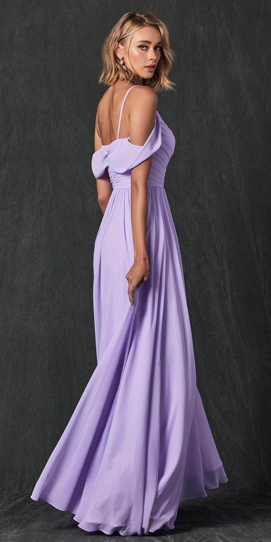Juliet 262 Pleated Off the Shoulder Formal Dress by DiscountDressShop