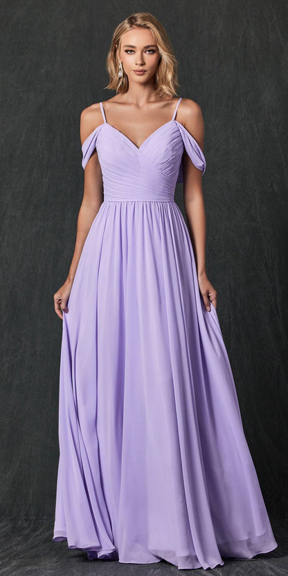 Juliet 262 Pleated Off the Shoulder Formal Dress by DiscountDressShop