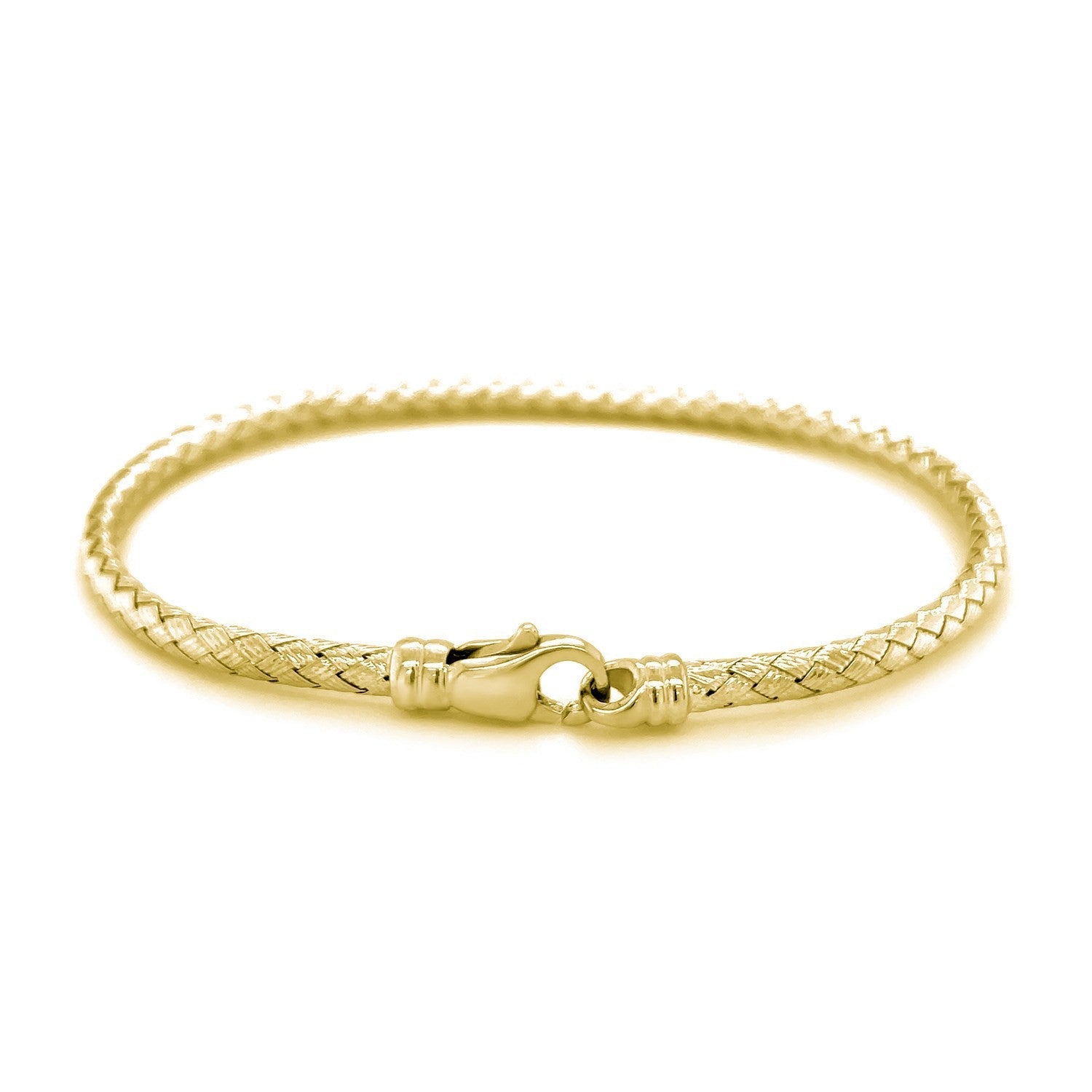 Fancy Weave Bangle in 14k Yellow Gold (3.0mm) by Bids.com