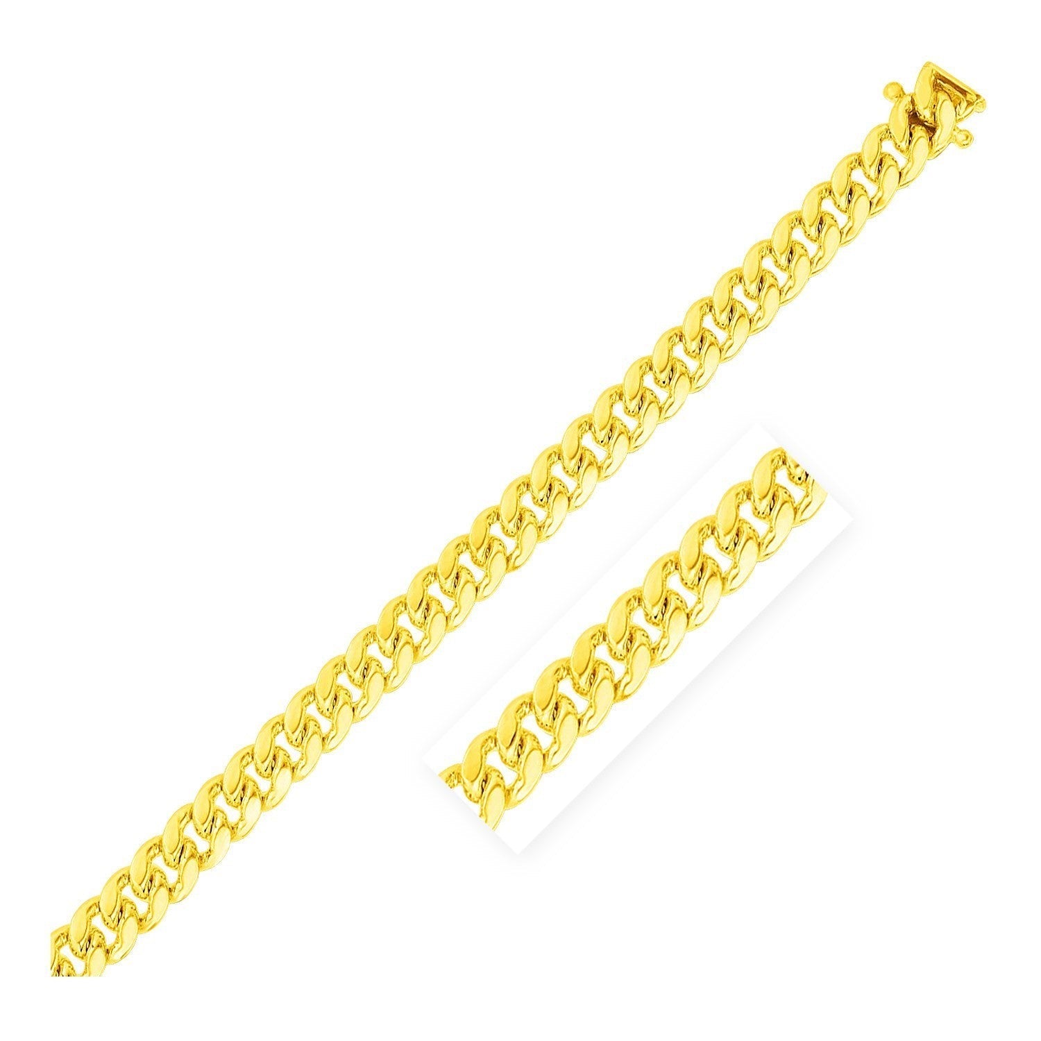 10k Yellow Gold Classic Miami Cuban Solid Bracelet (7.10 mm)  DestGlow