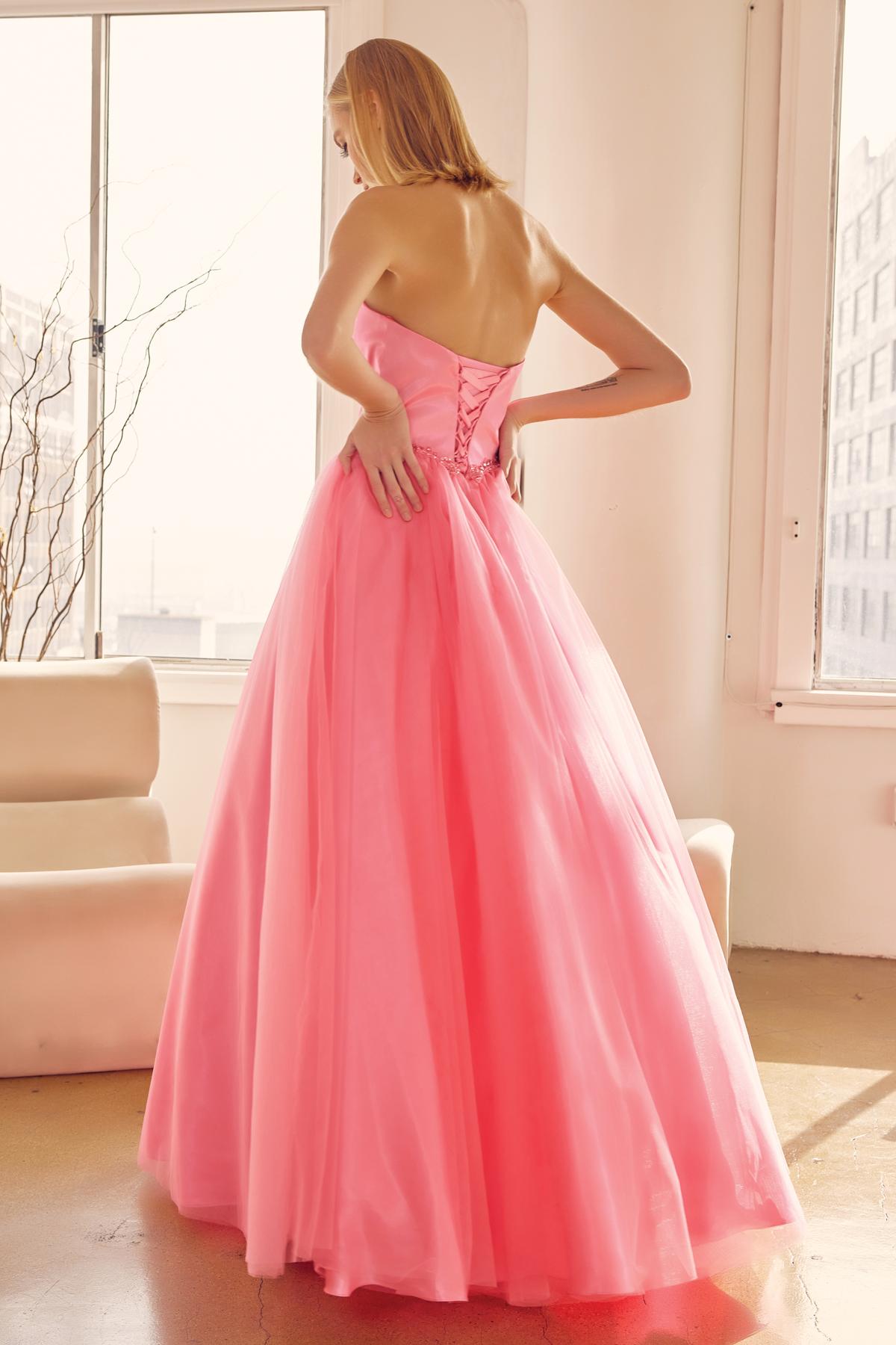Juliet 265 Strapless A-Line Ball Gown Beaded Belt by DiscountDressShop