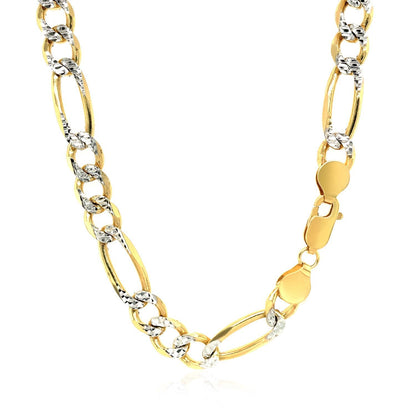 7.0mm 14K Yellow Gold Solid Pave Figaro Chain by Bids.com