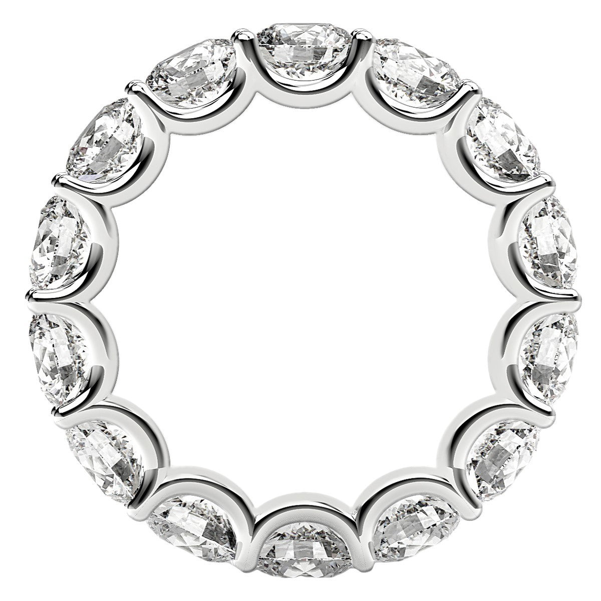 Round Cut Lab Grown Diamond Eternity Ring in 14k White Gold (6 cttw FG/VS2) by Bids.com