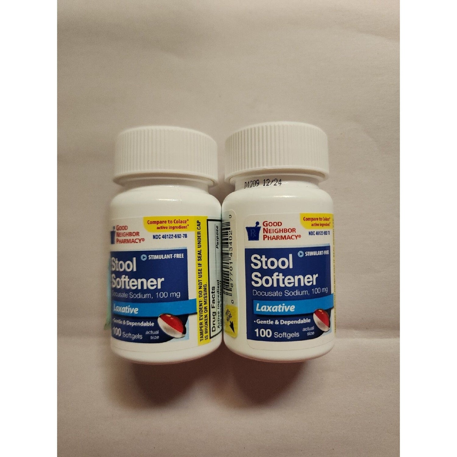 good Neighbor Pharmacy 2 GNP Stool Softener 100mg 100 Softgels by Pasteur Pharmacy