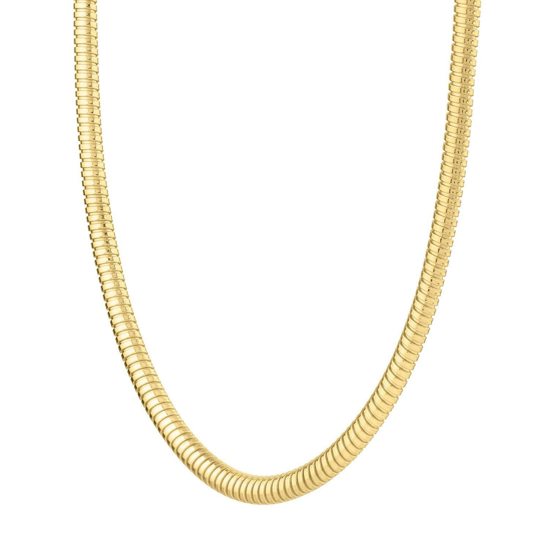 14k Yellow Gold Tubogas Necklace (5.00 mm) by Bids.com