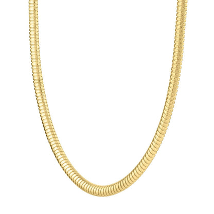 14k Yellow Gold Tubogas Necklace (5.00 mm) by Bids.com