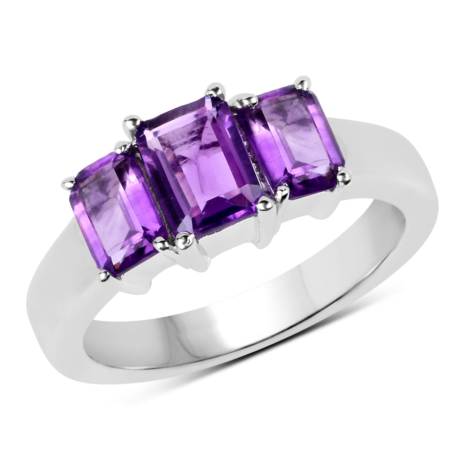 1.95 Carat Genuine Amethyst .925 Sterling Silver Ring by Bids.com