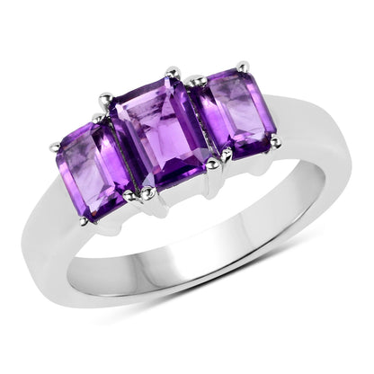 1.95 Carat Genuine Amethyst .925 Sterling Silver Ring by Bids.com