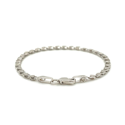 2.9mm 14k White Gold Heart Anklet by Bids.com