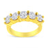 14K Yellow Gold Plated .925 Sterling Silver 2.0 Cttw Shared Prong Set Diamond 5 Stone Wedding Band Ring (J-K Color, I1-I2 Clarity) - Size 7 by Bids.com