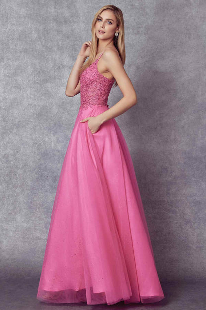 Juliet 268 Embroidered Sparkle Tulle Ball Gown by DiscountDressShop