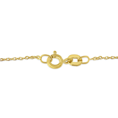 14K Yellow Gold Plated .925 Sterling Silver Diamond Accent Ribbon &amp; Heart 18" Pendant Necklace (H-I Color, I2-I3 Clarity)