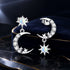 925 Sterling Silver Earrings with Translucent Opal and CZ in Oxidized Finish  DestGlow