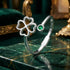 925 Sterling Silver Four-Leaf Clover Ring with Pavé CZ - 0.15cm Width by Bids.com