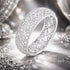 925 Sterling Silver & Platinum Plated Pavé CZ Ring Size 6 for Women by Bids.com