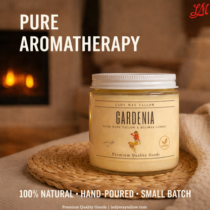 Lady May Tallow "Classic" Tallow &amp; Beeswax Candle 16oz | 7 Natural Scents | Non-Toxic Clean Burning by Lady May Tallow
