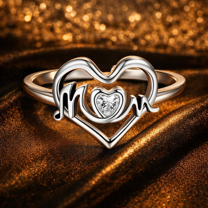 925 Sterling Silver Heart-shaped CZ Ring for Women  DestGlow
